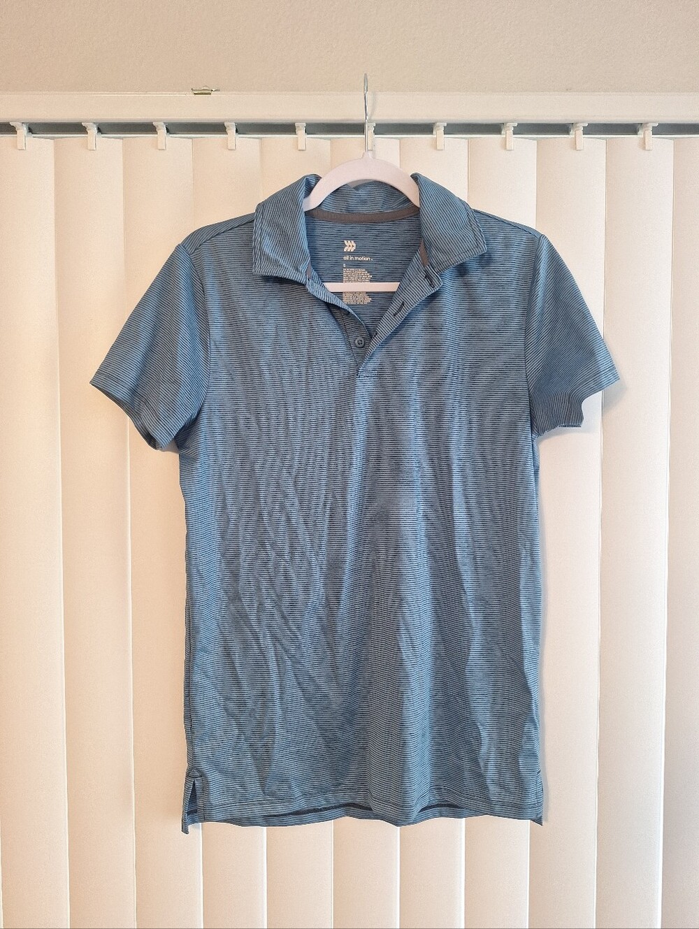 All in Motion Blue Striped Button Front Shirt